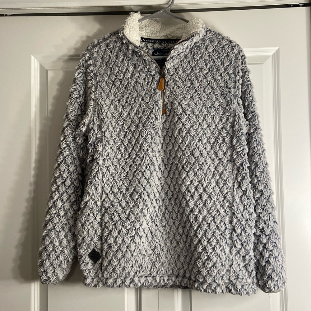 Quarter zip, fuzzy, simply, southern jacket